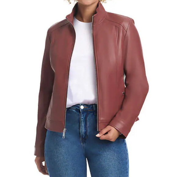 🆕 Vince Camuto Ladies' Faux Leather Jacket - Pink (NWT) - Picture 1 of 7